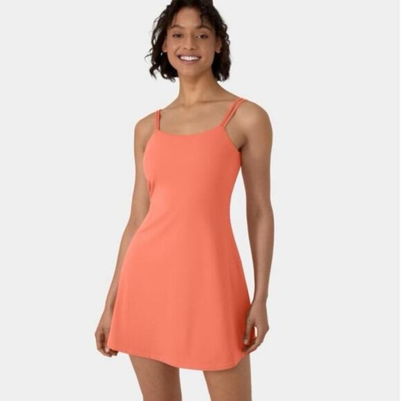 Halara SoftlyZero™ Plush Double Straps Active Dress Coral Pink Size Small NWT - Picture 4 of 15